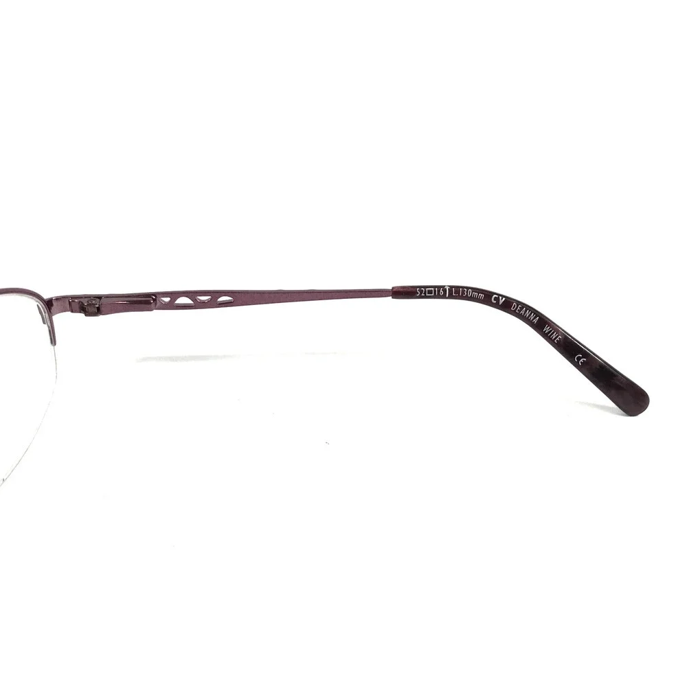 Clear Vision Eyeglasses Frames DEANNA WINE Purple Oval Half Rim 52-16-130